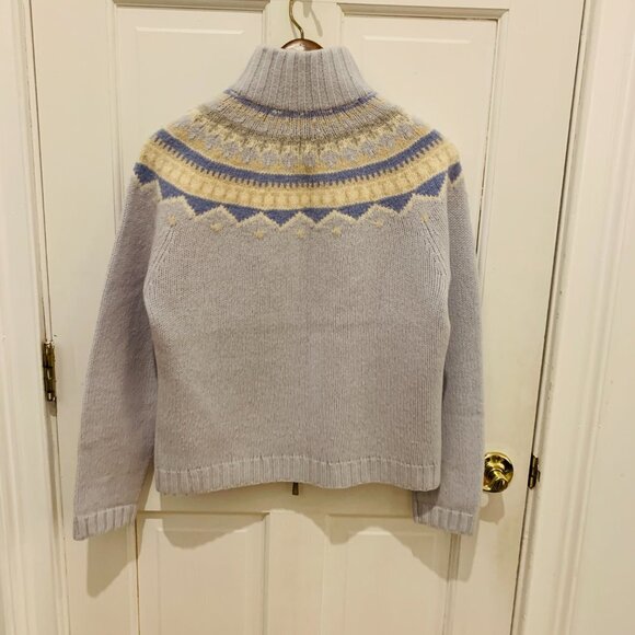 Vintage Lauren Ralph Lauren Hand Knit Lambswool Fair Isle Full Zip Sweater - Picture 13 of 13